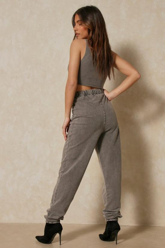 MissPap Acid Wash Lace Up Jogger And Crop Co-ord 3