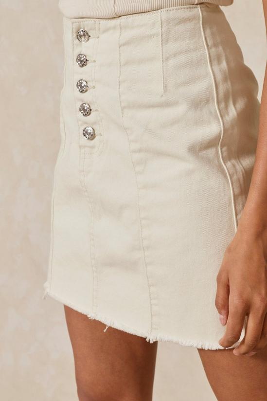 MissPap Button Detail Raw Hem Skirt 2