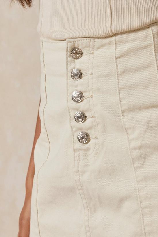 MissPap Button Detail Raw Hem Skirt 6