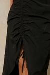MissPap Poplin Ruched Front Detail Midi Skirt thumbnail 5