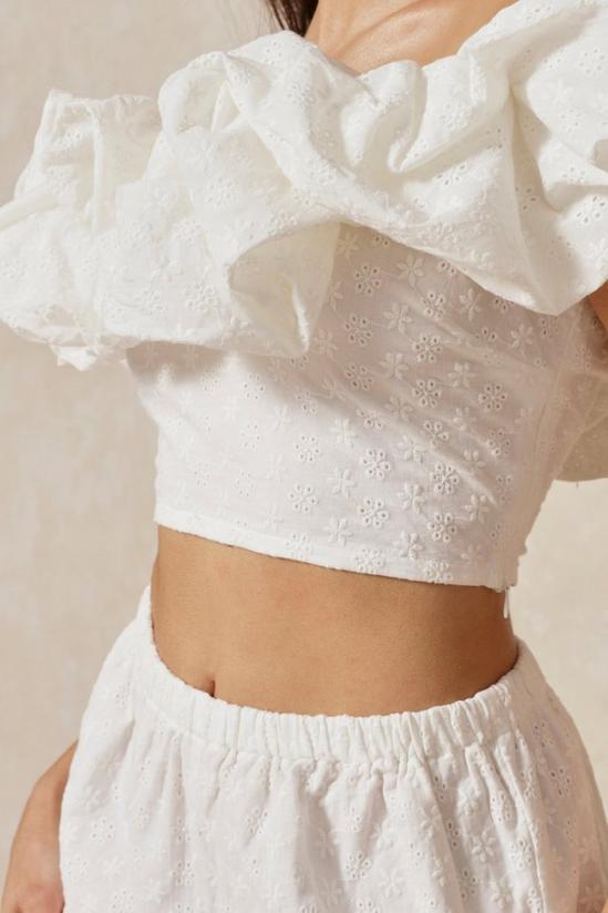 MissPap Broderie Anglaise Bardot Frill Crop Top 2