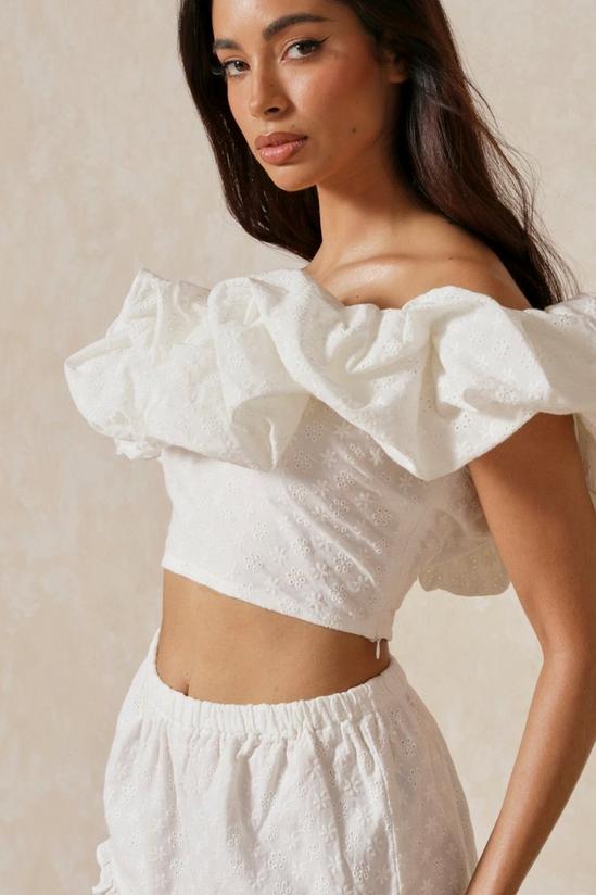 MissPap Broderie Anglaise Bardot Frill Crop Top 5