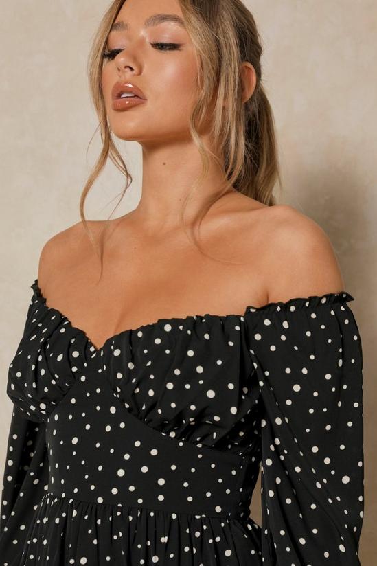 MissPap Polka Dot Off Shoulder Mini Dress 2