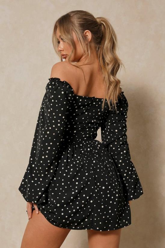 MissPap Polka Dot Off Shoulder Mini Dress 3