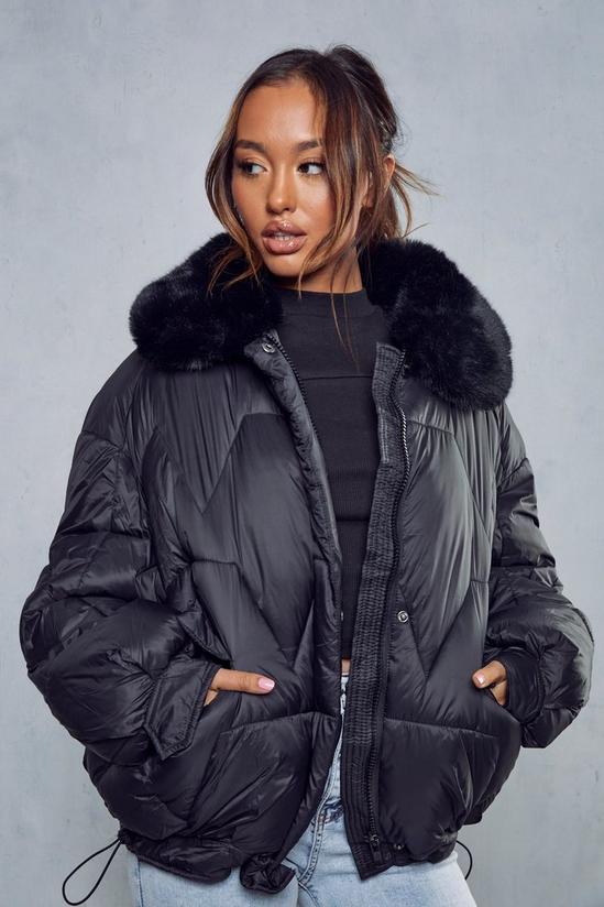 MissPap Faux Fur Quilted Puffer Coat 1