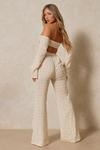 MissPap Checked Linen Look Bardot Crop Top Trouser Co-ord thumbnail 3