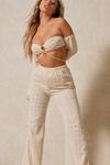 MissPap Checked Linen Look Bardot Crop Top Trouser Co-ord thumbnail 5