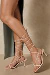 MissPap Square Toe Tie Up High Heels thumbnail 1