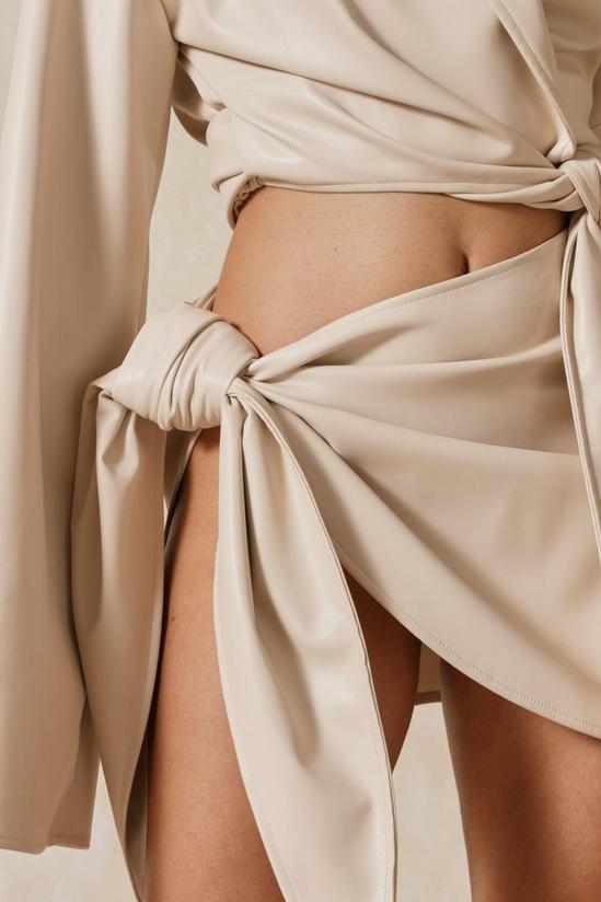MissPap Leather Look Side Tie Wrap Skirt 6