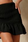 MissPap Textured Shirred Ruffle Hem Mini Skirt thumbnail 6