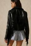 MissPap Faux Leather Biker Jacket With Fringing thumbnail 6