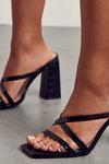 MissPap Croc Strappy Block Heeled Mules thumbnail 2