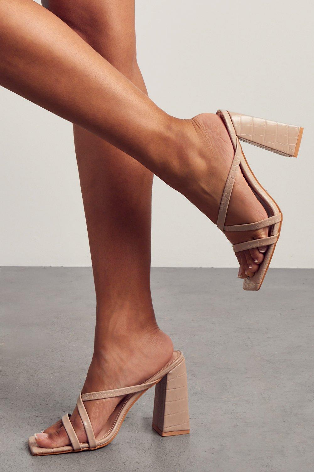 Tan 2024 strappy mules