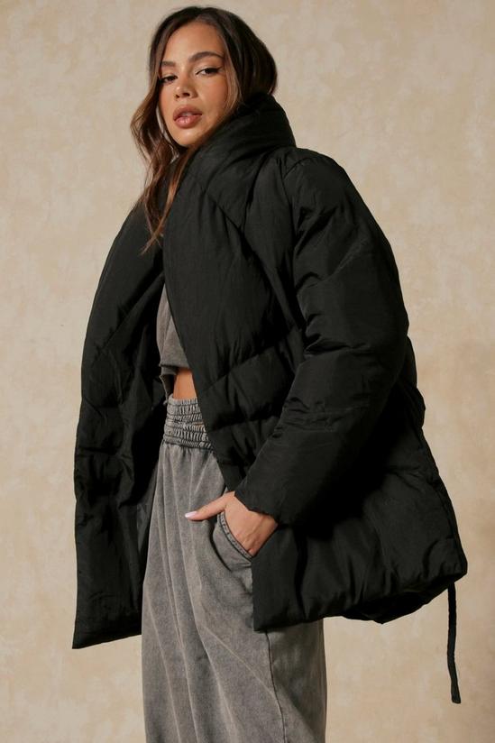 MissPap Belted Oversized Collar Detail Puffer 5