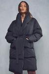 MissPap Belted Oversized Collar Maxi Puffer Coat thumbnail 1