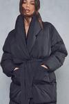 MissPap Belted Oversized Collar Maxi Puffer Coat thumbnail 2