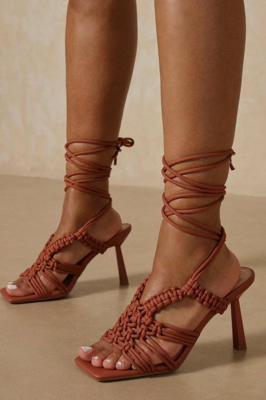 MissPap Woven Detail Lace Up Heels 1
