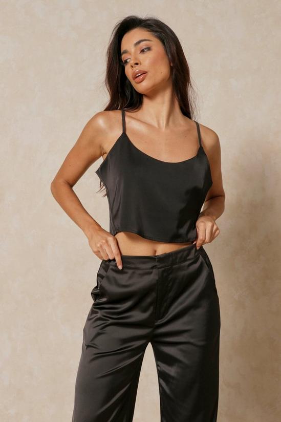 MissPap Satin Cropped Cami Top 1