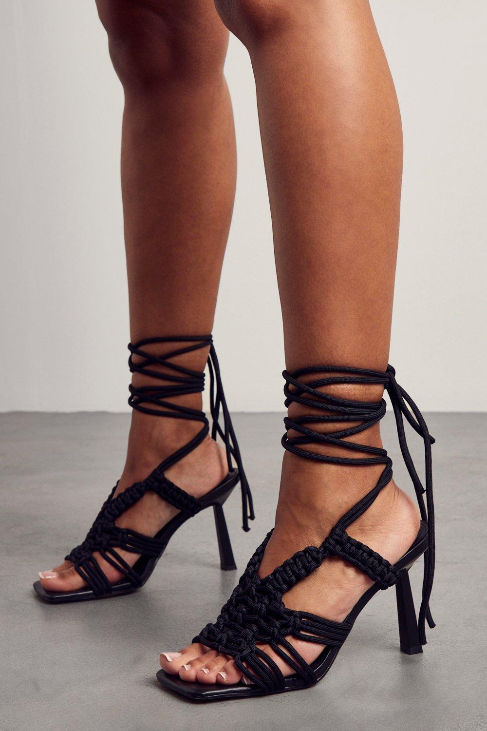 Lace on sale strappy heels