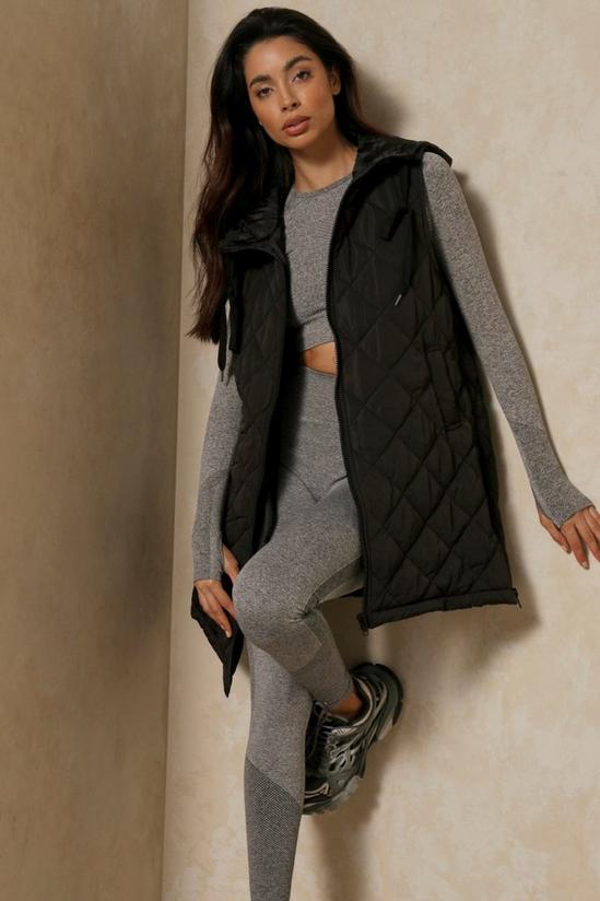 MissPap Quilted Contrast Detail Hooded Gilet 1