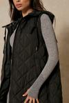 MissPap Quilted Contrast Detail Hooded Gilet thumbnail 2