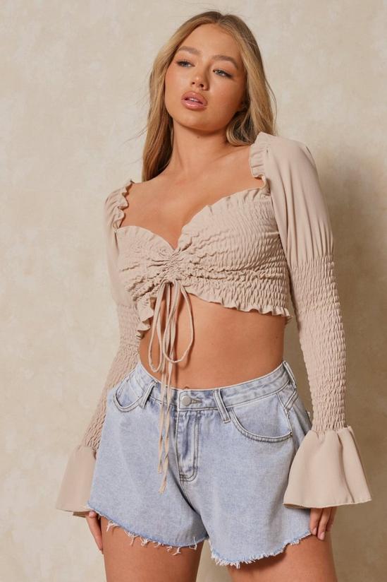 MissPap Shirred Ruched Front Crop Top 1