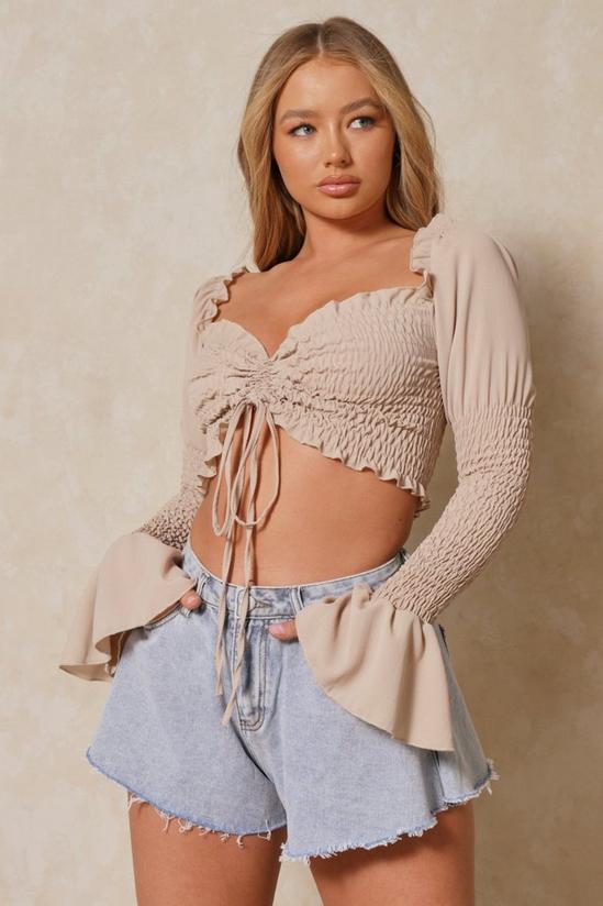 MissPap Shirred Ruched Front Crop Top 5