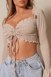 MissPap Shirred Ruched Front Crop Top thumbnail 6