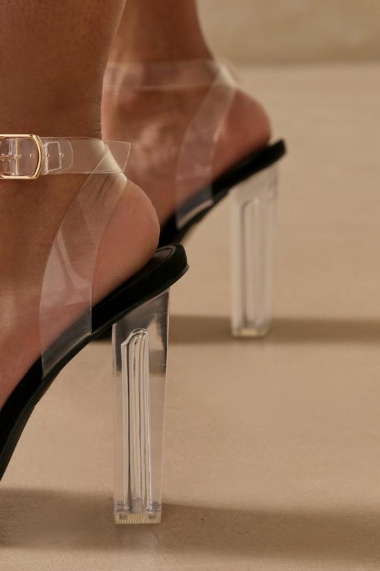 MissPap Wide Fit Clear High Heels 3