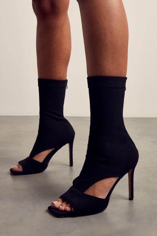 MissPap Knitted Cut Out Detail Heels 1