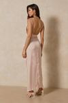 MissPap Satin Ruched Strappy Maxi Dress thumbnail 3