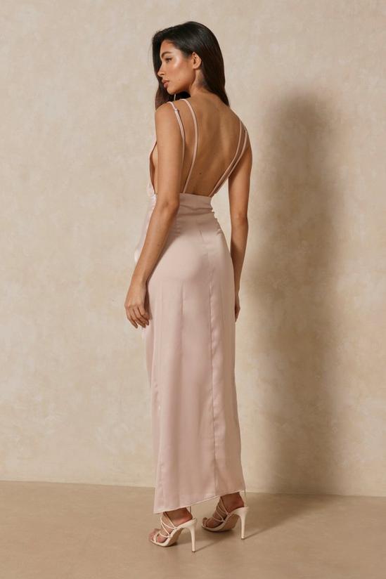 MissPap Satin Ruched Strappy Maxi Dress 3