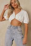 MissPap Textured Ruched Detail Crop Top thumbnail 1