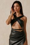 MissPap Leather Look Multi Strap Midi Dress thumbnail 2