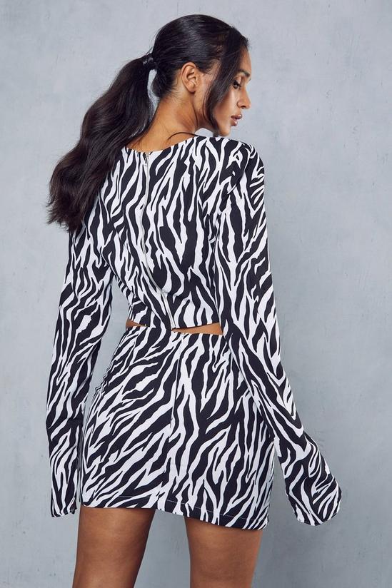 MissPap Zebra Print Shoulder Pad Top Skirt Co-ord 3
