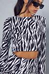 MissPap Zebra Print Shoulder Pad Top Skirt Co-ord thumbnail 6