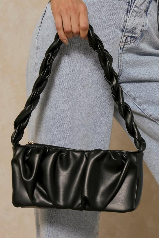 MissPap Leather Look Braid Handle Shoulder Bag 2