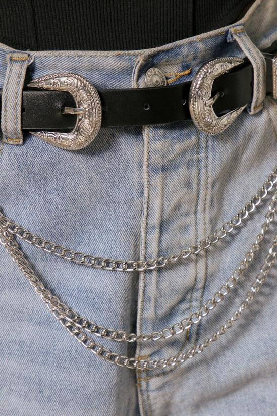 MissPap Leather Look Double Western Chain Belt 2