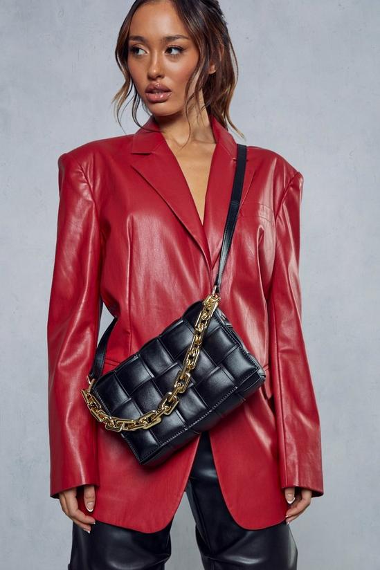 MissPap Leather Look Woven Chain Shoulder Bag 1