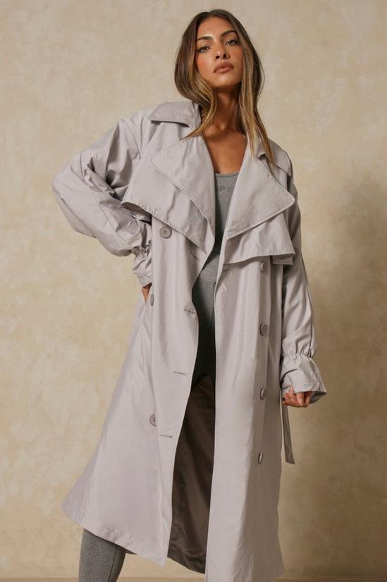 MissPap Ruched Back And Sleeve Trench Coat 1