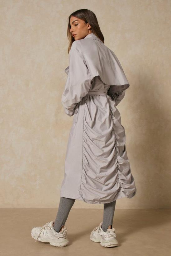 MissPap Ruched Back And Sleeve Trench Coat 3