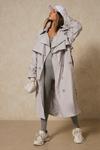 MissPap Ruched Back And Sleeve Trench Coat thumbnail 4
