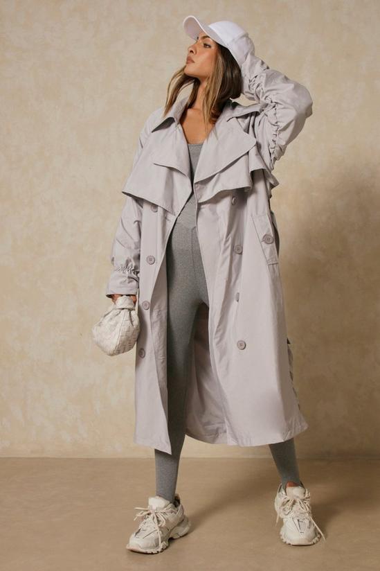 MissPap Ruched Back And Sleeve Trench Coat 4