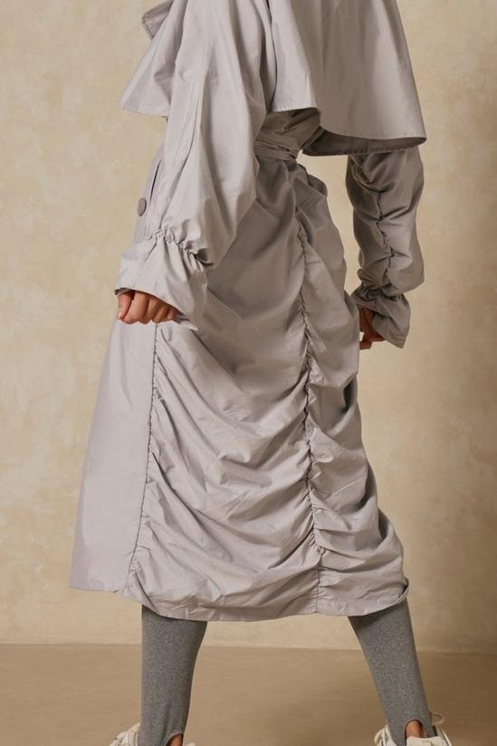 MissPap Ruched Back And Sleeve Trench Coat 5