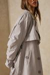 MissPap Ruched Back And Sleeve Trench Coat thumbnail 6