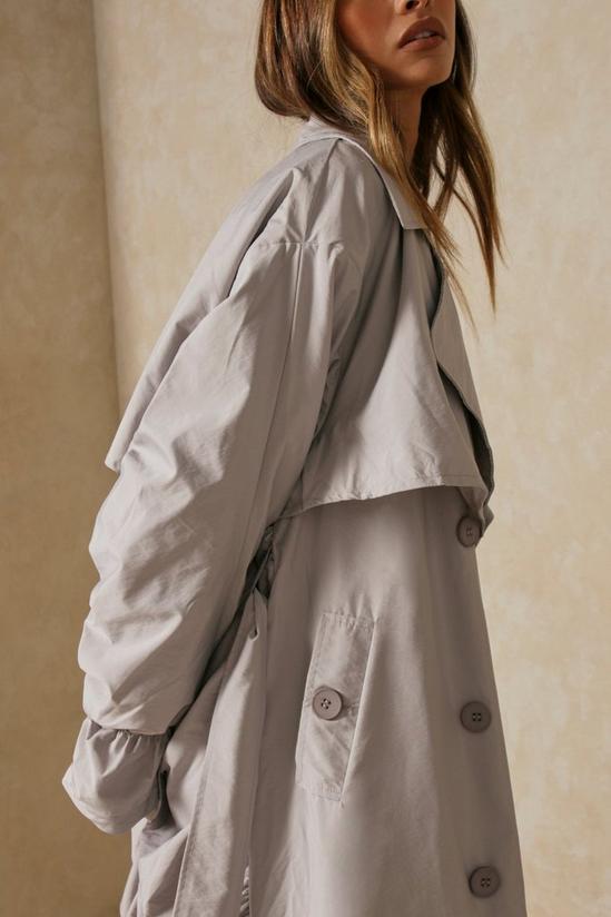 MissPap Ruched Back And Sleeve Trench Coat 6