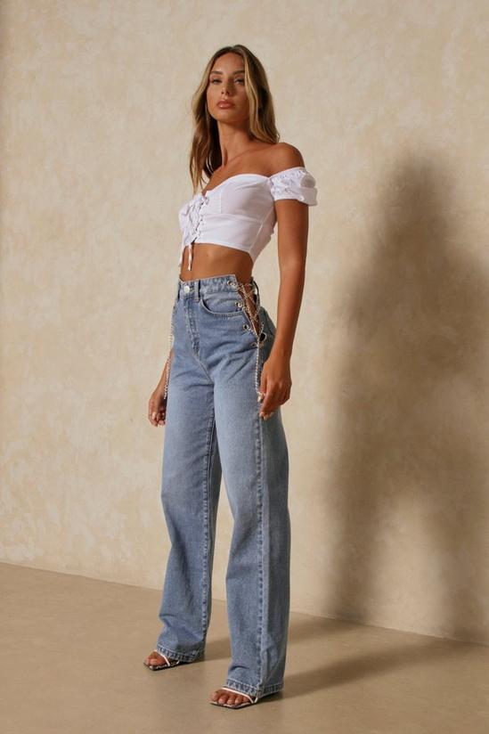 MissPap Chain Side Detail Baggy Fit Jeans 4