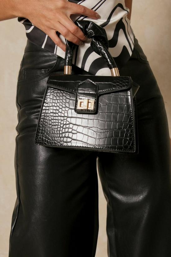 MissPap Leather Look Croc Buckle Bag 1