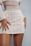 MissPap Mp Monogram Premium Bandage Mini Skirt thumbnail 5