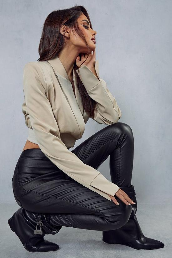 MissPap Leather Look Coated Denim Skinny Jean 2